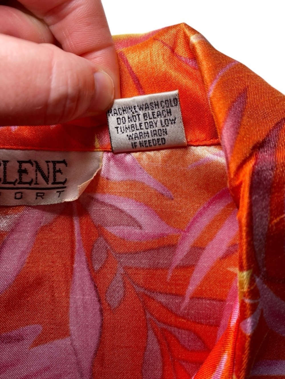 Selene Sport Tropical Orange & Pink Leaf Print Sleeveless Retro Y2K Midi Dress - Picture 8 of 15